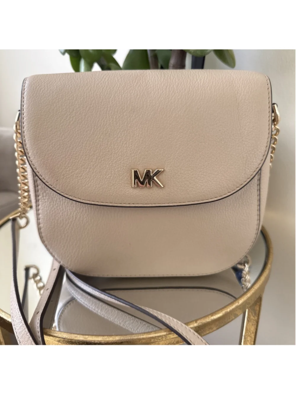 Michael Kors Pebble Leather Half Dome Crossbody Purse Bag